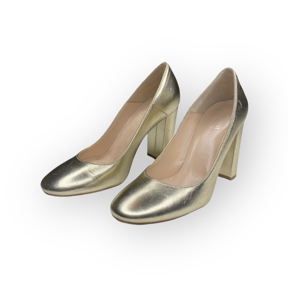 Summit White Mountain ᪥ Aggie Round Chunky Heels Pumps Shoes ᪥ Gold ᪥ 39 8.5M 9M - Picture 8 of 16